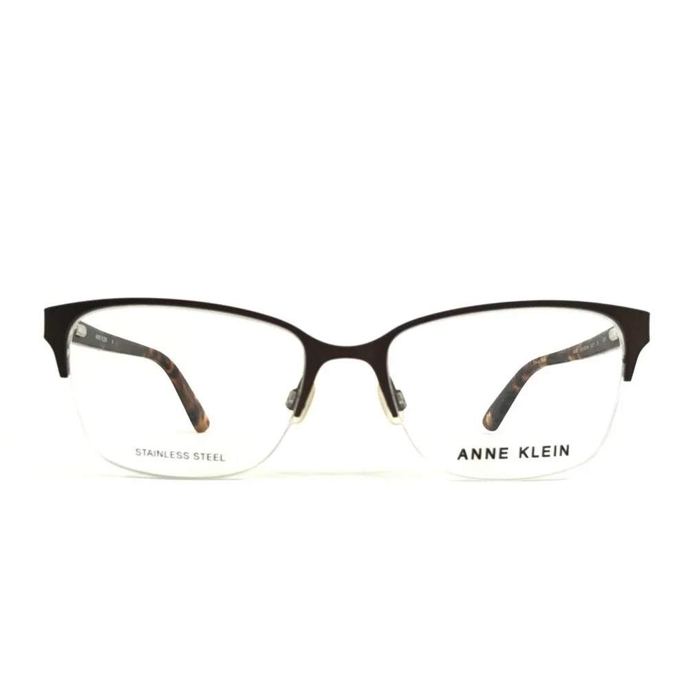 Anne Klein Eyeglasses Frames AK5083 200 MOCHA Brown Cat Eye Half Rim 53-17-135